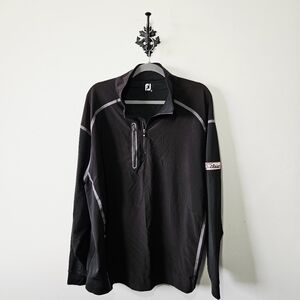 Footjoy Wind Tech Titleist 1/4 Zip Jacket Size 2XL Black Pullover Windbreaker